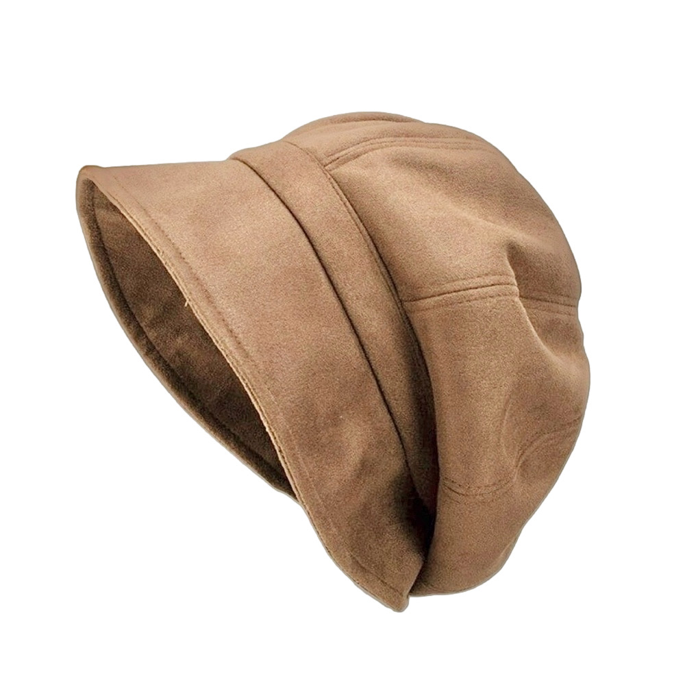 Tan faux-suede hat